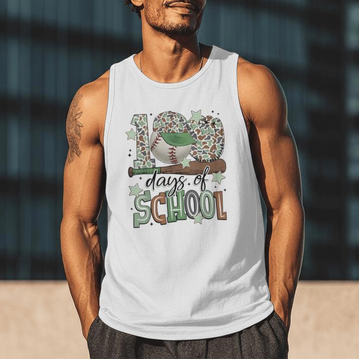 100 Days Of School Baseball Camo Men Boy Kid Men Tank Top
