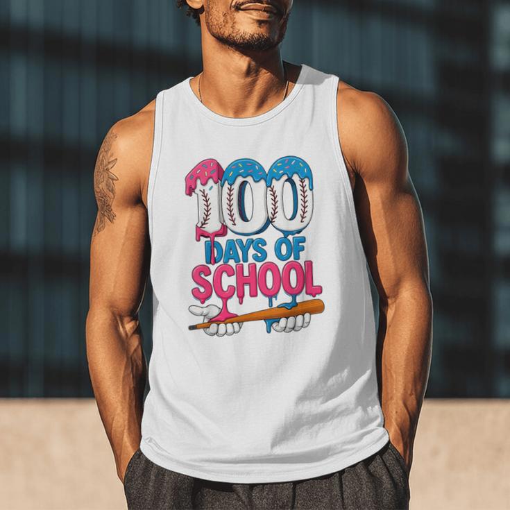 100 Days Of School Baseball Drip Bat 100th Day Of School Boy Men Tank Top 100 Days Of School Baseball Drip Bat 100th Day Of School Boy Men Tank Top