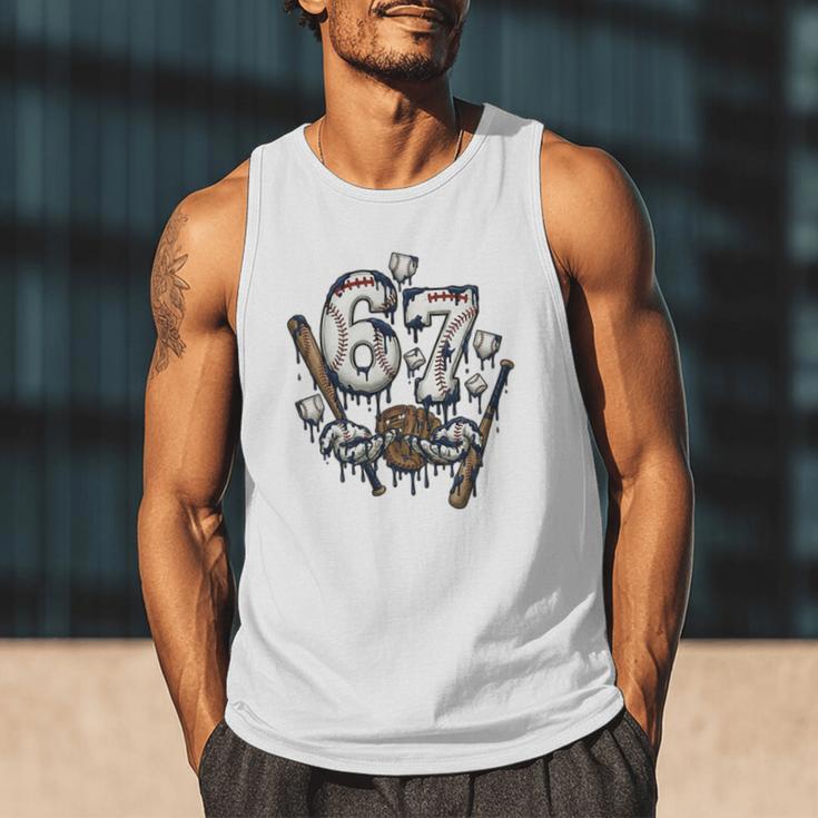 67 Baseball Six Seven Baseball 6 7 Kids Boys Girls Premium Tri-Blend Men Tank Top