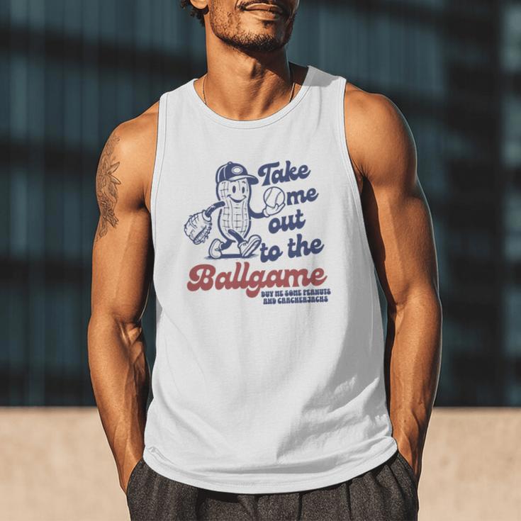 Take Me Out To The Ball Game Retro Peanuts Baseball Sports Men Tank Top