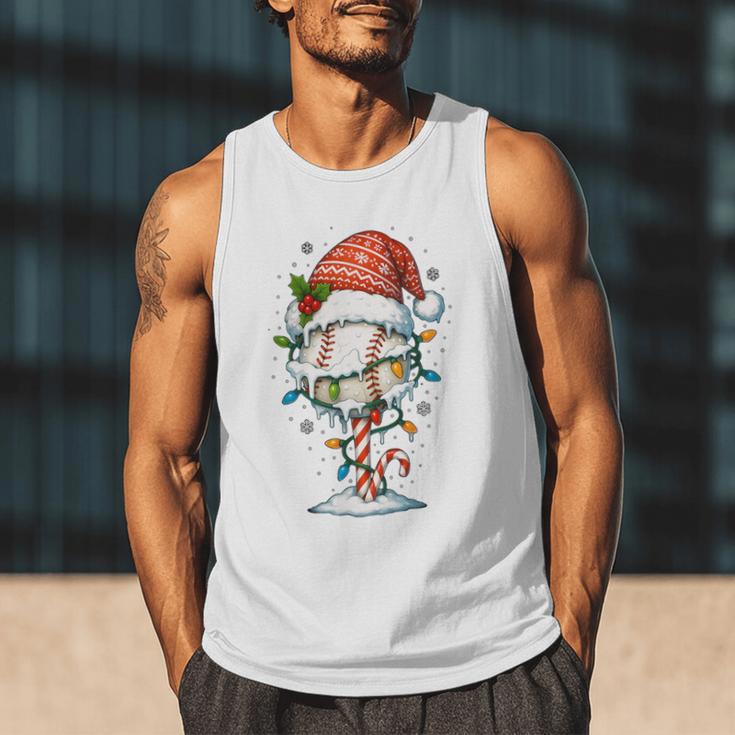 Baseball Christmas Ball Hat Snow Winter Premium Tri-Blend Men Tank Top