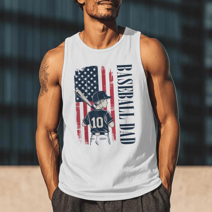 Baseball Dad Flag Tee I Raised Mine Ballpark Dad Men Tank Top