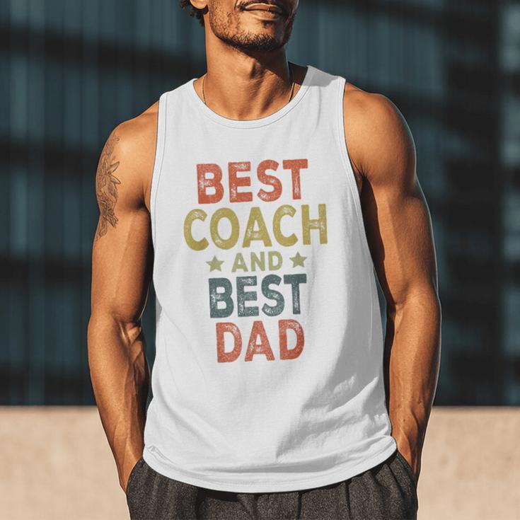 Baseball Dad For Men Vintage Best Coach And Best Dad Men Tank Top