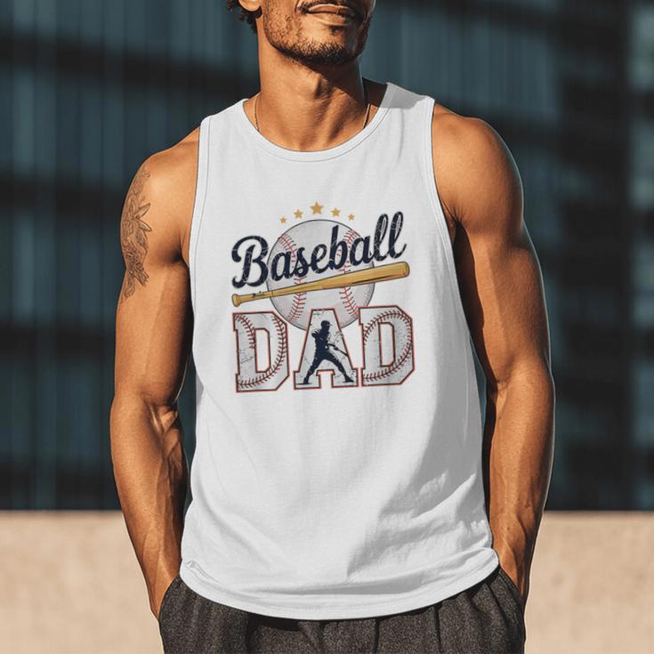 Baseball Dad Player Cool Retro Sports Fan Father's Day Premium Tri-Blend Men Tank Top