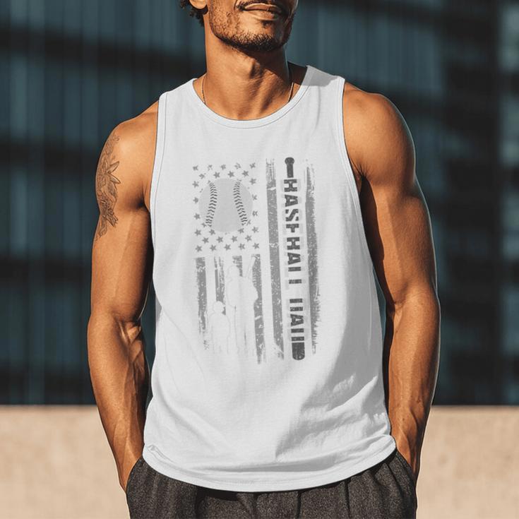Baseball Dad Silhouette Bat Flag Stars Premium Men Tank Top Baseball Dad Silhouette Bat Flag Stars Premium Men Tank Top
