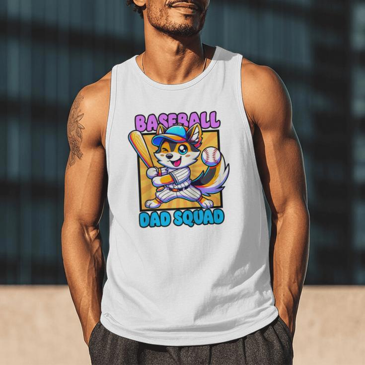 Baseball Dad Squad Fox On The Bat Raglan Baseball Tee Men Tank Top
