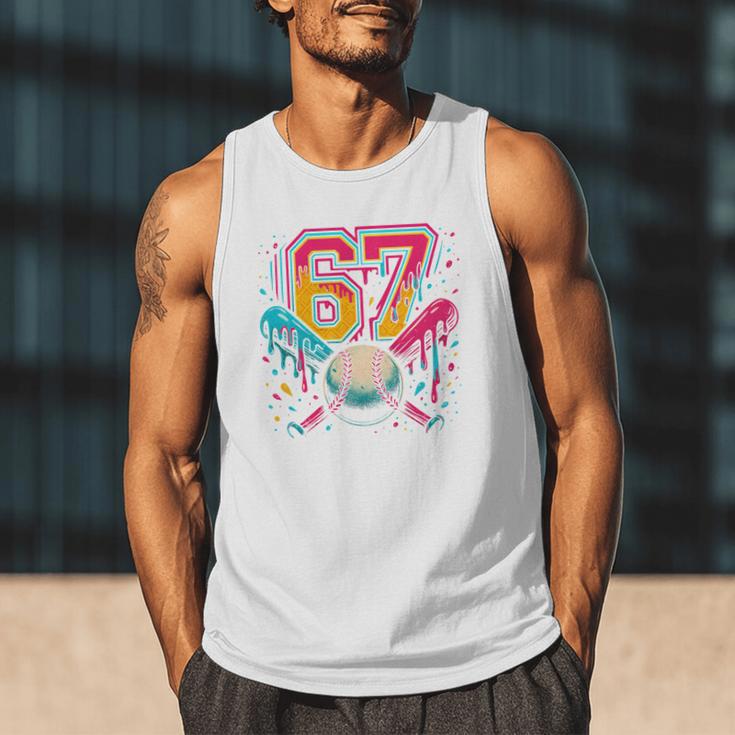 Baseball Drip 6 7 Number 67 Six Seven Meme Boys Kids Men Tank Top