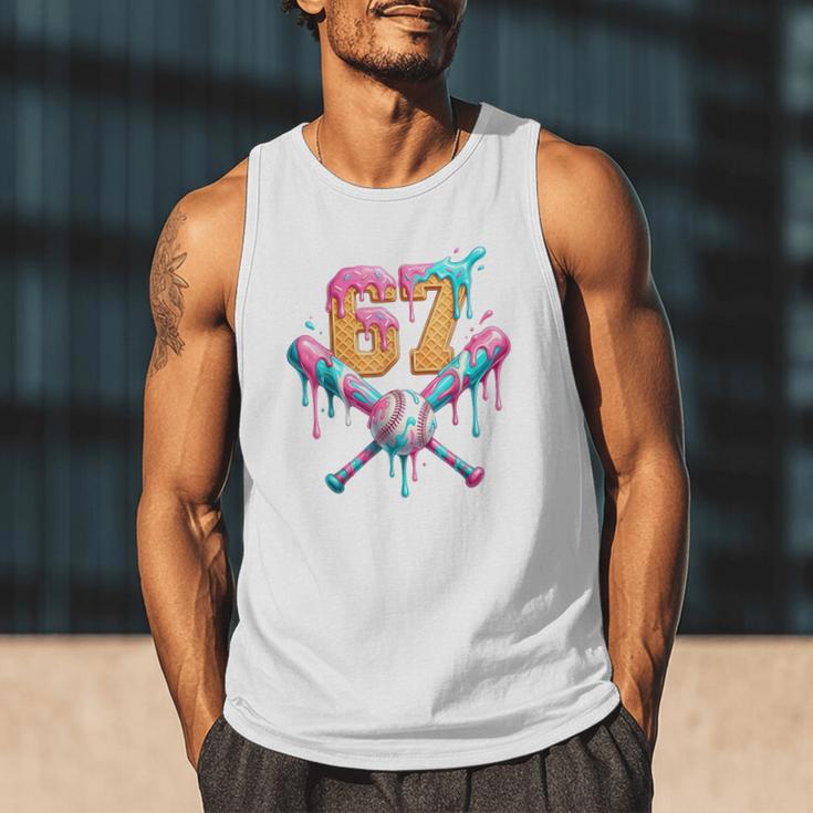 Baseball Drip 67 Six Seven Number 67 Player 67th Birthday Men Tank Top