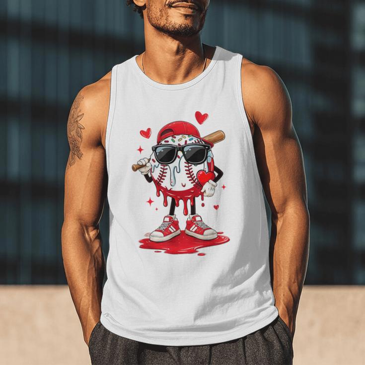 Baseball Drip Ice Cream Sunglasses Boys Youth Kids Valentine Men Tank Top Baseball Drip Ice Cream Sunglasses Boys Youth Kids Valentine Men Tank Top