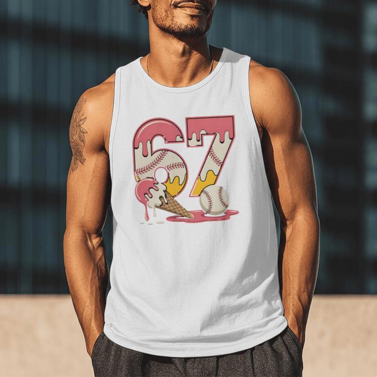 Baseball Drip Number 67 Player Ice Cream Or 67th Birthday Men Tank Top Baseball Drip Number 67 Player Ice Cream Or 67th Birthday Men Tank Top