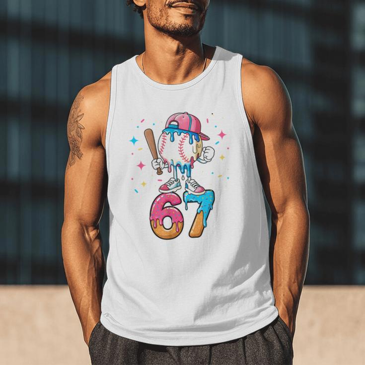 Baseball Drip Number 67 Six Seven Meme Ice Cream Dripping Men Tank Top