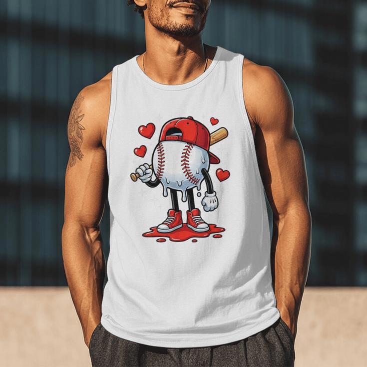 Baseball Ice Cream Drip Valentines Day Sports For Kids Boys Men Tank Top Baseball Ice Cream Drip Valentines Day Sports For Kids Boys Men Tank Top
