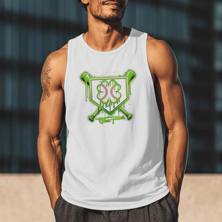 Baseball Icecream St Patrick's Day Lucky Charm Shamrock Drip Men Tank Top Baseball Icecream St Patrick's Day Lucky Charm Shamrock Drip Men Tank Top