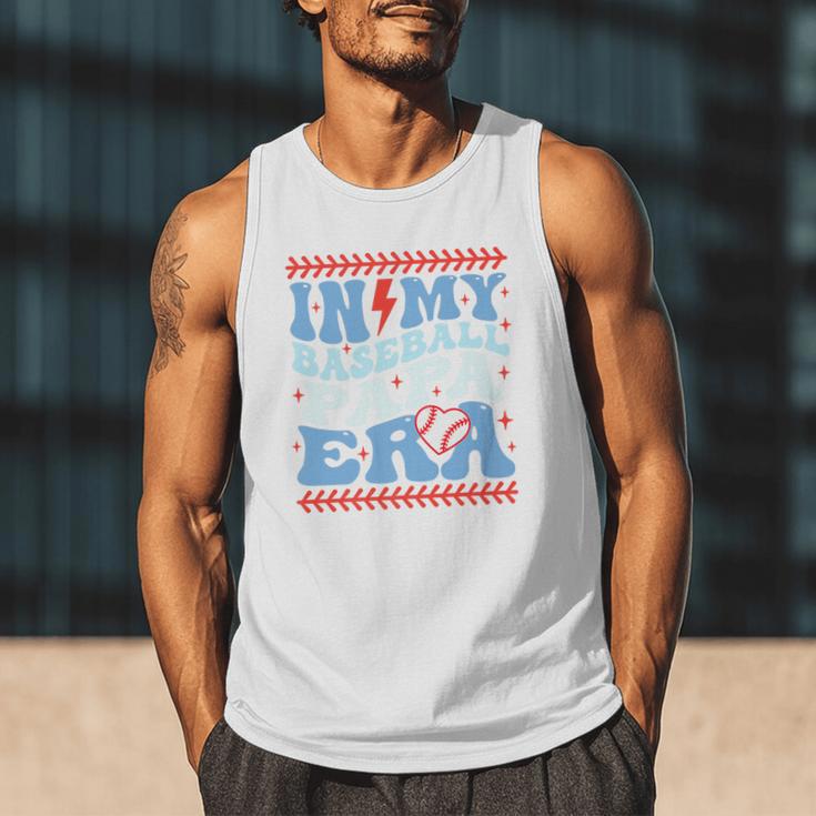 In My Baseball Papa Era Groovy Baseball Dad Family Matching Premium Men Tank Top