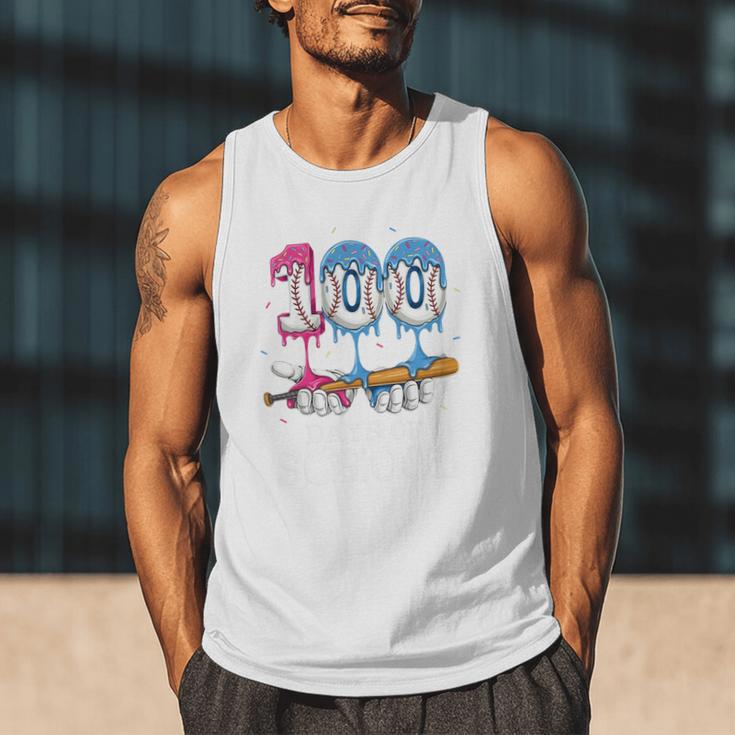 Baseball Player 100 Days Of School Sports Ice Cream Drip Premium Tri-Blend Men Tank Top