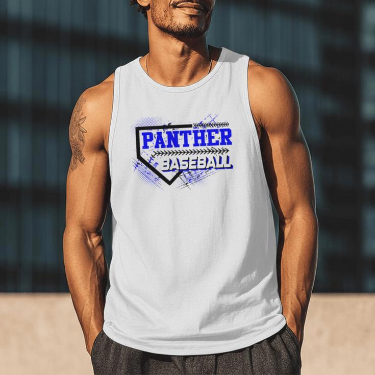 Blue Panther Baseball Home Plate Game Day Mascot Panther Men Tank Top Blue Panther Baseball Home Plate Game Day Mascot Panther Men Tank Top