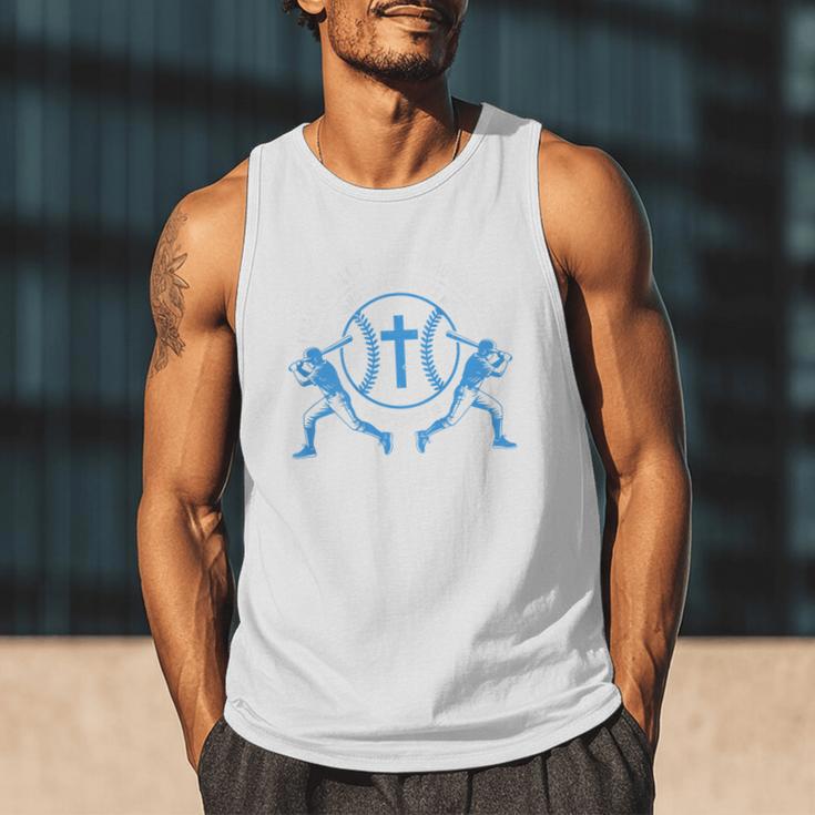 Boys Baseball Christian-Shirt Softball I Can Do All Things Men Tank Top