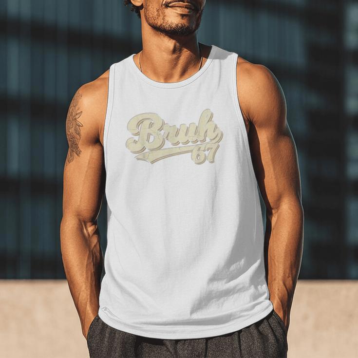 Bruh 67 Baseball Style Meme Slang Sports Number Graphic Men Tank Top Bruh 67 Baseball Style Meme Slang Sports Number Graphic Men Tank Top
