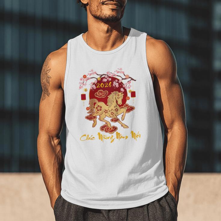 Chuc Mung NAM Moi 2026 Vietnamese Lunar New Year Of Horse Raglan Baseball Tee Men Tank Top