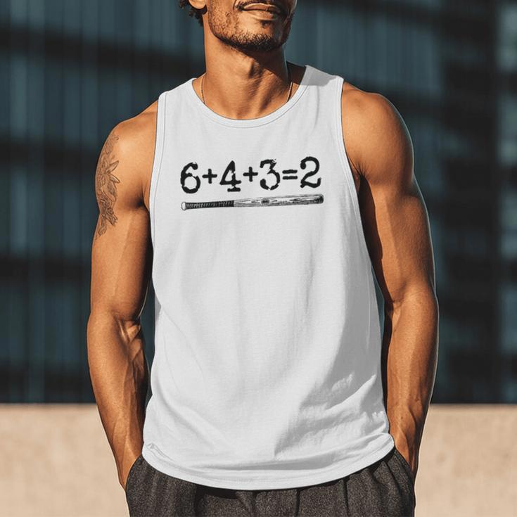Double Play 6 4 3 2 Vintage Baseball Math Softball Player Premium Tri-Blend Men Tank Top