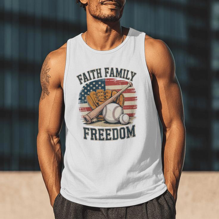 Faith Family Freedom Patriotic Christian Baseball Game Day Men Tank Top Faith Family Freedom Patriotic Christian Baseball Game Day Men Tank Top