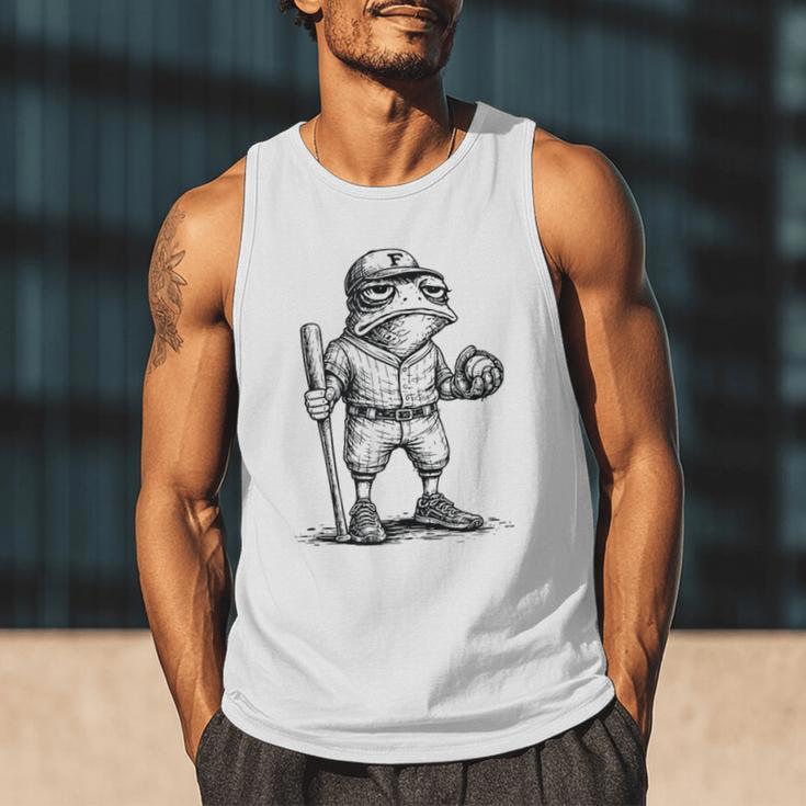 Frog Basketbal Men Women Grumpy Frog Playing Baseball Men Tank Top Frog Basketbal Men Women Grumpy Frog Playing Baseball Men Tank Top
