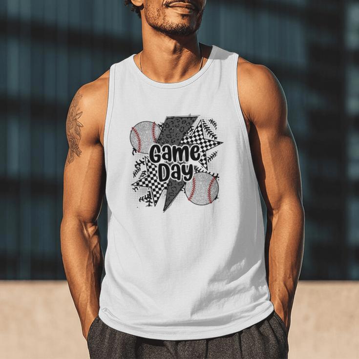 Game Day Baseball Retro Checkered Baseball Men Tank Top