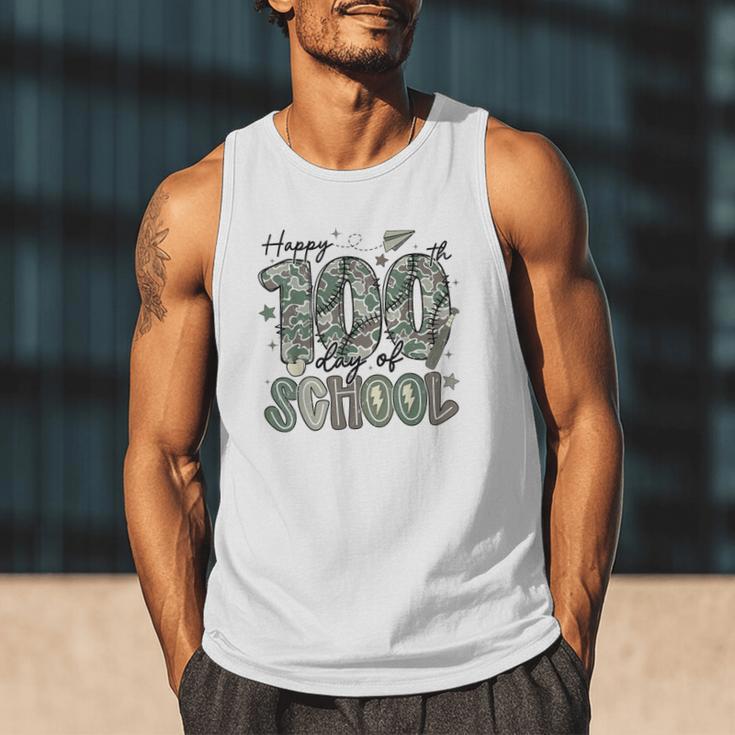 Happy 100th Day Of School Baseball Camo Boys Kids Toddler Men Tank Top Happy 100th Day Of School Baseball Camo Boys Kids Toddler Men Tank Top