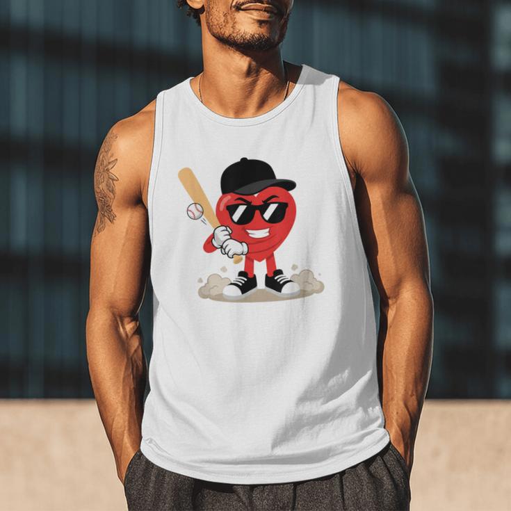 Heart Playing Baseball Valentine Baseball Men Tank Top Heart Playing Baseball Valentine Baseball Men Tank Top