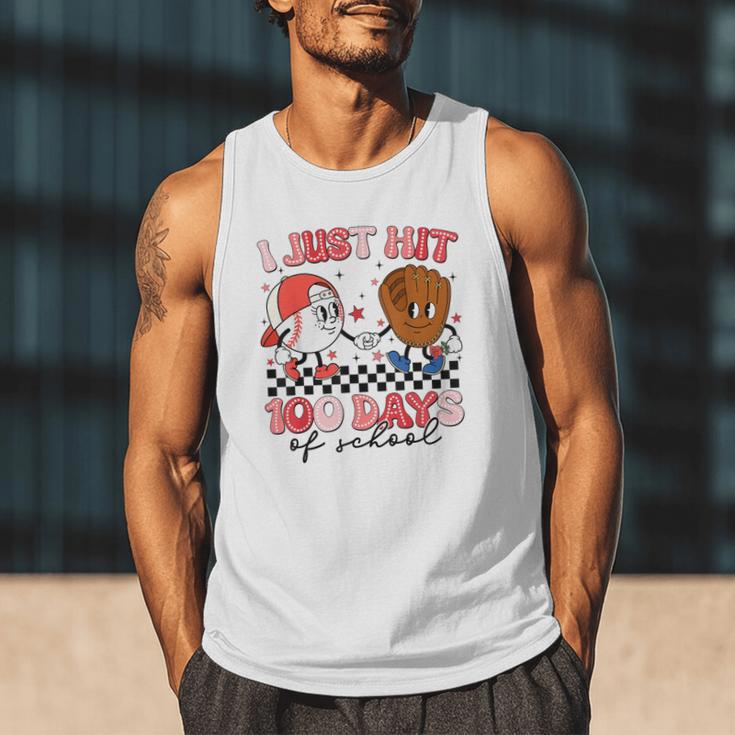 I Just Hit 100 Days Of School Baseball Boy Girl Teacher Men Tank Top I Just Hit 100 Days Of School Baseball Boy Girl Teacher Men Tank Top