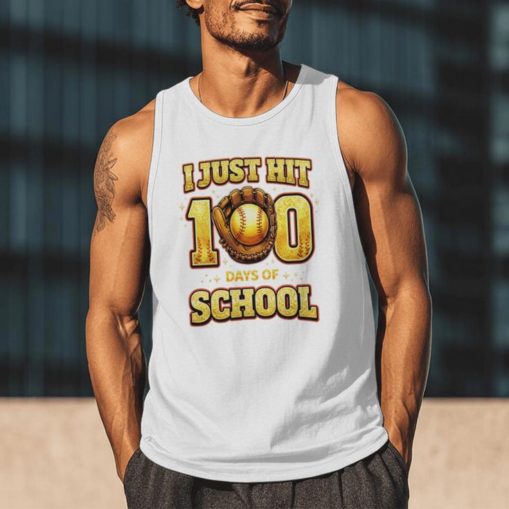 I Just Hit 100 Days Of School Baseball Boys Kids 100th Day Men Tank Top I Just Hit 100 Days Of School Baseball Boys Kids 100th Day Men Tank Top