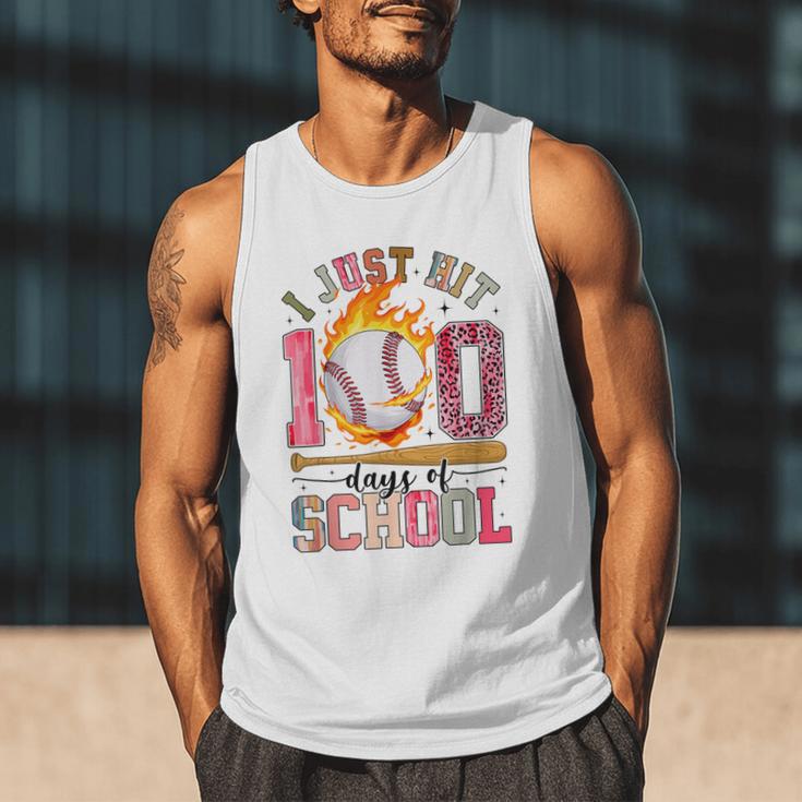 I Just Hit 100 Days Of School Baseball Lovers Fans Boys Kids Men Tank Top I Just Hit 100 Days Of School Baseball Lovers Fans Boys Kids Men Tank Top