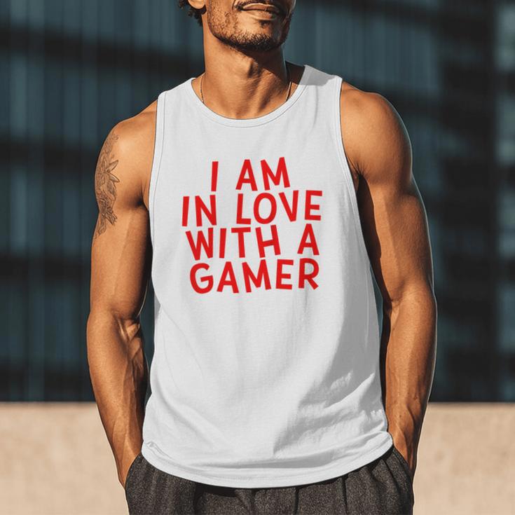 I Am In Love With A Gamer Cute Valentines Day Gamer Couple Raglan Baseball Tee Men Tank Top