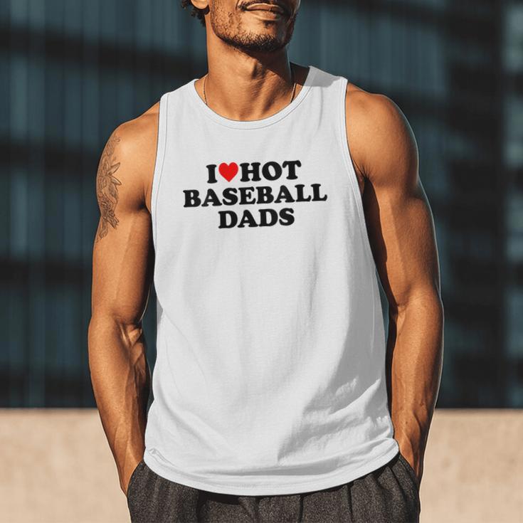 I Love Hot Baseball Dads Heart Men Tank Top