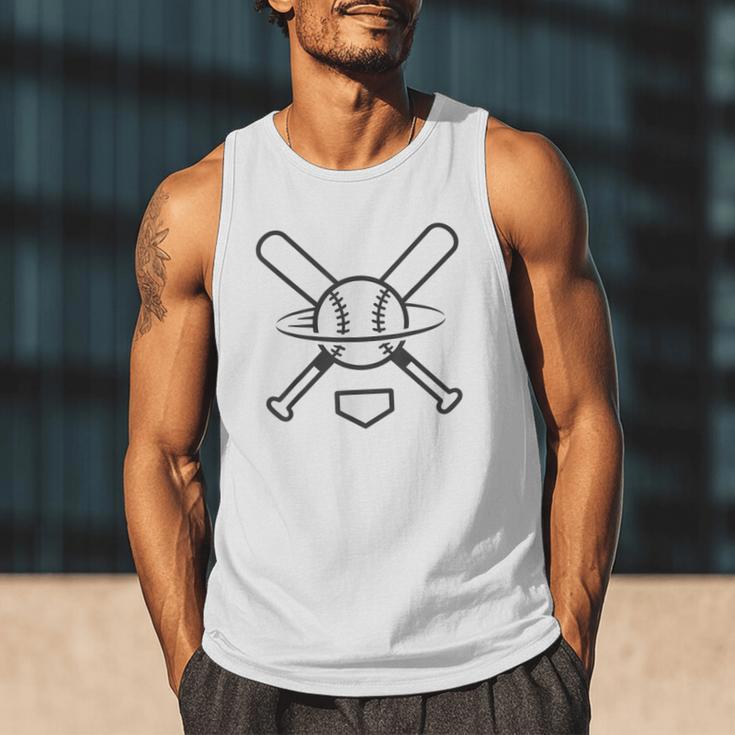 Minimalist Baseball Clean Sports Graphic Tee For Fan Players Men Tank Top