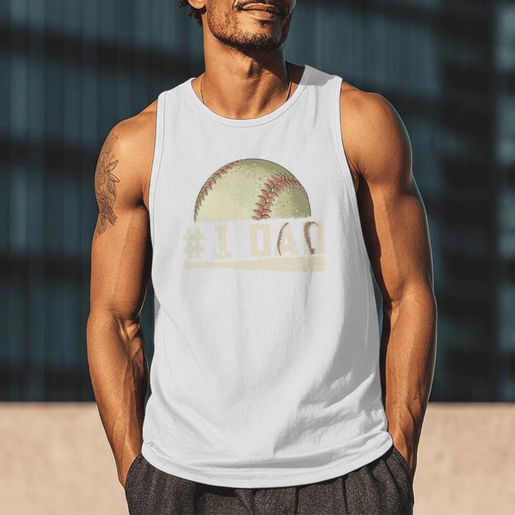 Number One Baseball Dad Fathers Day Baseball Player Dad Papa Premium Men Tank Top Number One Baseball Dad Fathers Day Baseball Player Dad Papa Premium Men Tank Top