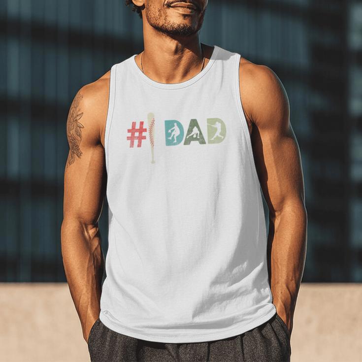 Number One Baseball Dad Father's Day Baseball Player Dad Premium Men Tank Top Number One Baseball Dad Father's Day Baseball Player Dad Premium Men Tank Top