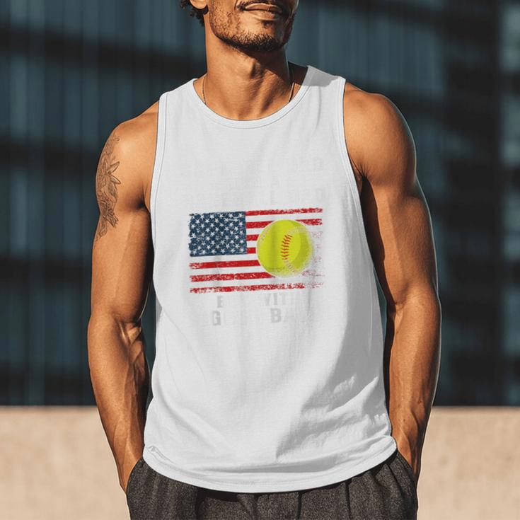 Patriotic Softball Dad Like A Baseball Dad Raglan Baseball Tee Men Tank Top