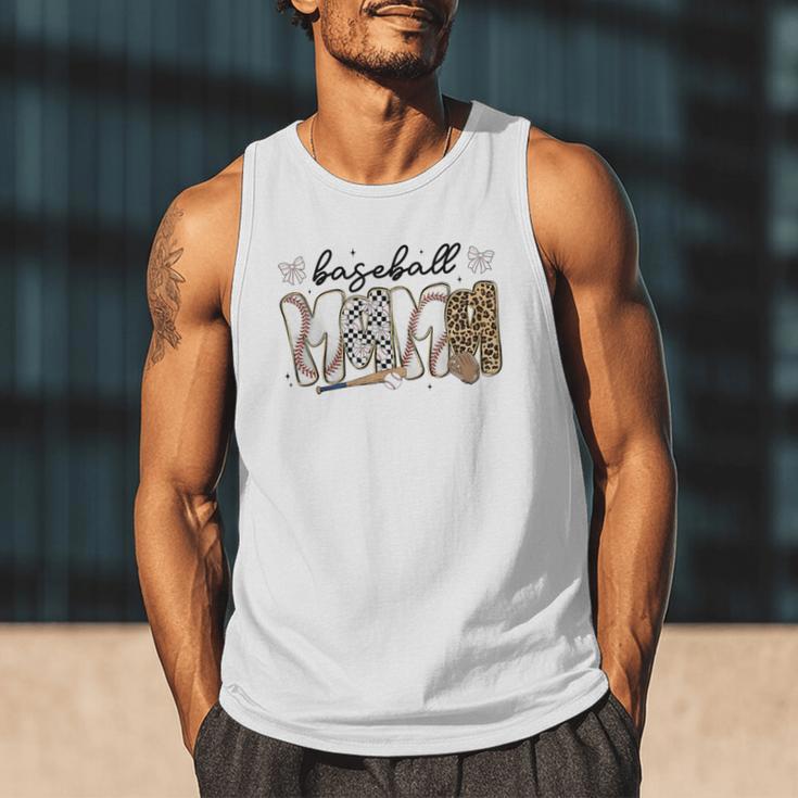 Preppy Baseball Mama Coquette Bow Game Day Mom Mother Men Tank Top