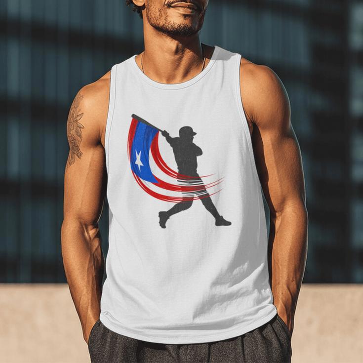 Puerto Rico Baseball Flag Player Boricua Heritage Sports Men Tank Top