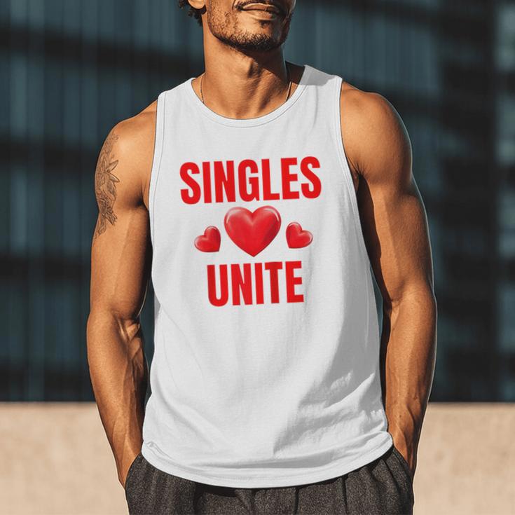 Singles Unite Valentines Day Humor For Singles Raglan Baseball Tee Men Tank Top Singles Unite Valentines Day Humor For Singles Raglan Baseball Tee Men Tank Top