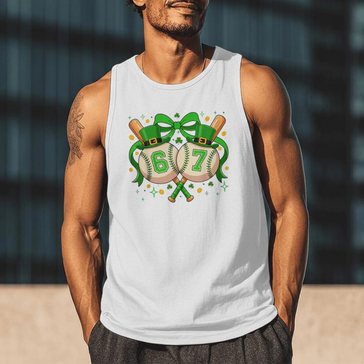Six Seven 67 Meme Baseball Coquette Bow St Patrick's Day Men Tank Top Six Seven 67 Meme Baseball Coquette Bow St Patrick's Day Men Tank Top