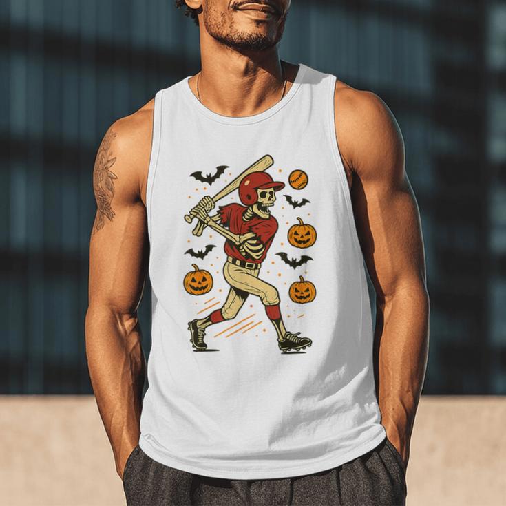 Skeleton Halloween Baseball Boys Men Kids Toddler Men Tank Top