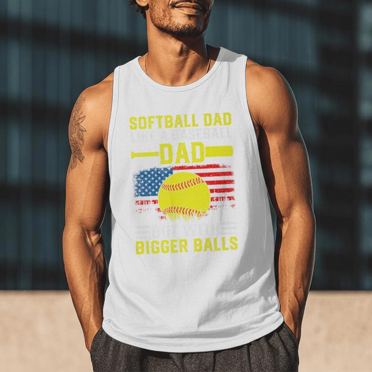Softball Dad Like A Baseball Dad But Bigger Balls Back Premium Men Tank Top Softball Dad Like A Baseball Dad But Bigger Balls Back Premium Men Tank Top