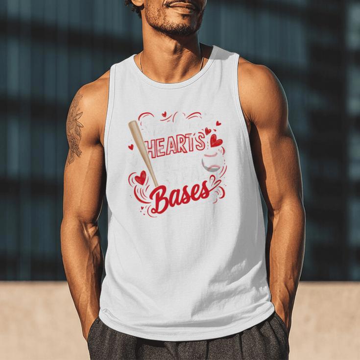 Stealing Hearts Like I Steal Bases Softball Baseball Batter Men Tank Top