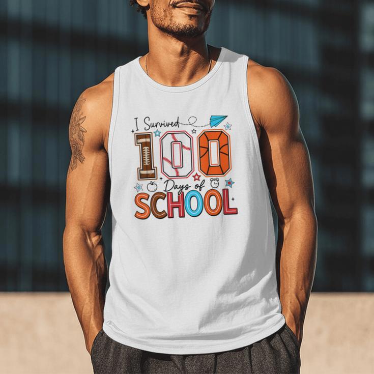 I Survived 100 Days Baseball Football Basketball School Kids Men Tank Top I Survived 100 Days Baseball Football Basketball School Kids Men Tank Top