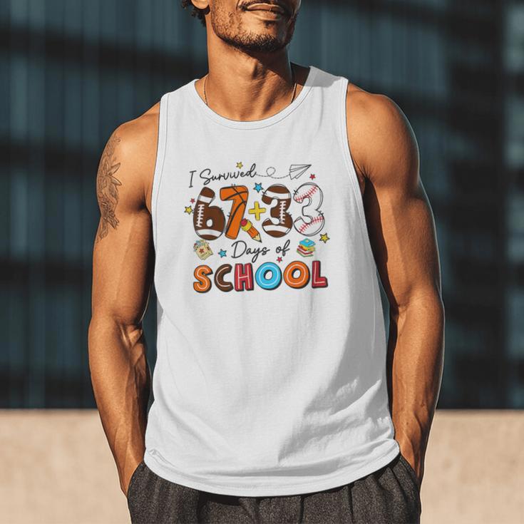 I Survived 67 33 Days Of School Baseball Basketball Football Men Tank Top I Survived 67 33 Days Of School Baseball Basketball Football Men Tank Top