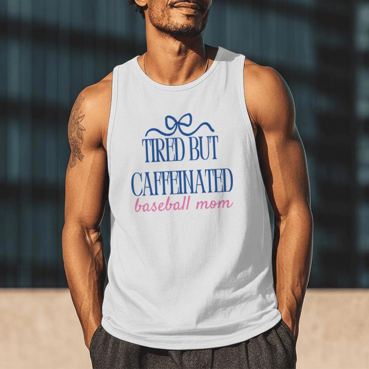 Tired But Caffeinated Baseball Mom Trendy Tired Baseball Mom Men Tank Top