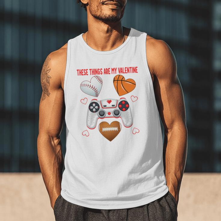 Valentines Day Boys Men Hearts Gaming Football Baseball Love Premium Tri-Blend Men Tank Top