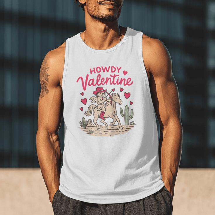 Valentine’s Day Western Life Cowboys Cupid Howdy Valentine Raglan Baseball Tee Men Tank Top